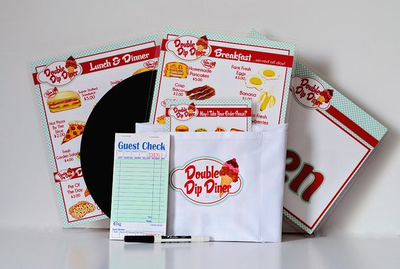 Deluxe Kids Pretend Play Restaurant Menu Set/Play Diner/ Play Restaurant/ Play Kitchen Il_570xn