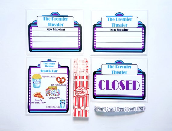 Play Movie Theater Set|Family Movie Night|Movie Night Play Set|Movie Night|Pretend Play|Gifts Gift Ideas Il_570xn