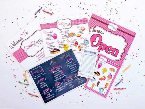 Childs Pretend Play Bakery Menu Set | Play Kitchen | Play Bakery | Top Selling Items | Restaurant Play | Felt Food | Play Food| Homeschool Il_570xn