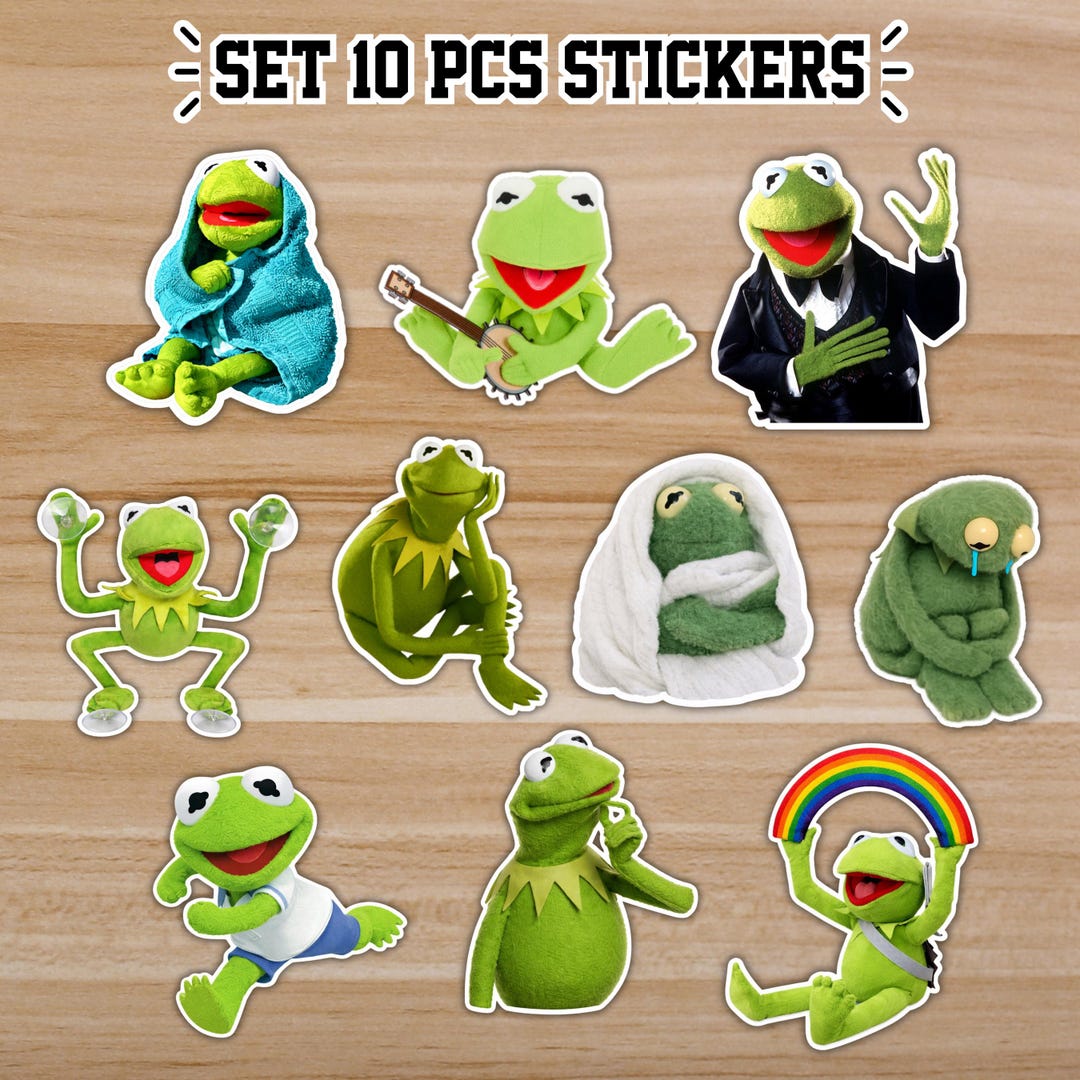 10 PCS Kermit Sticker Pack – Funny Meme Decals for Laptops, Gift for ...