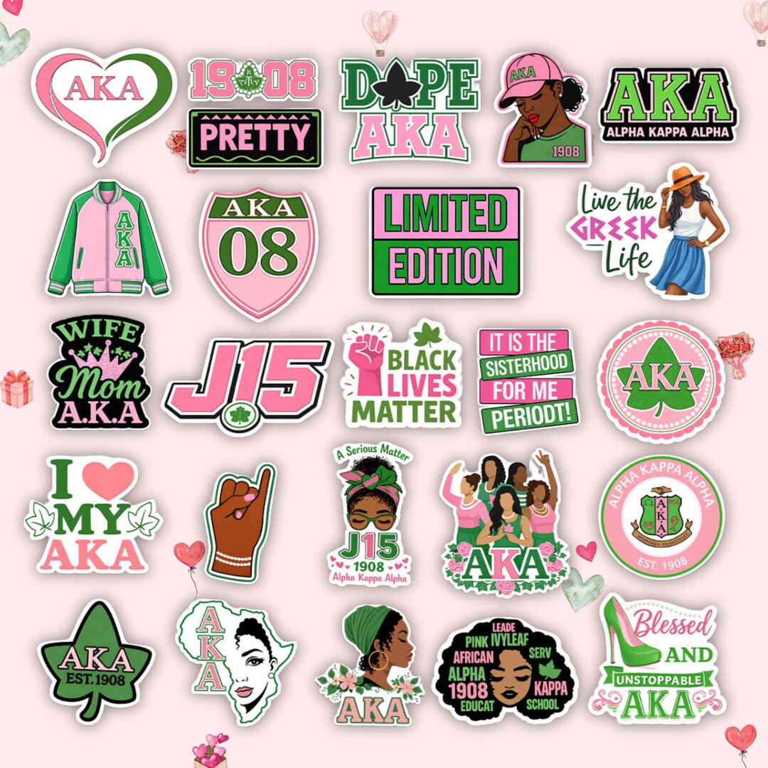 25 Pcs Alpha Kappa Alpha Sticker, Sorority Vinyl Decal, AKA Greek Life ...