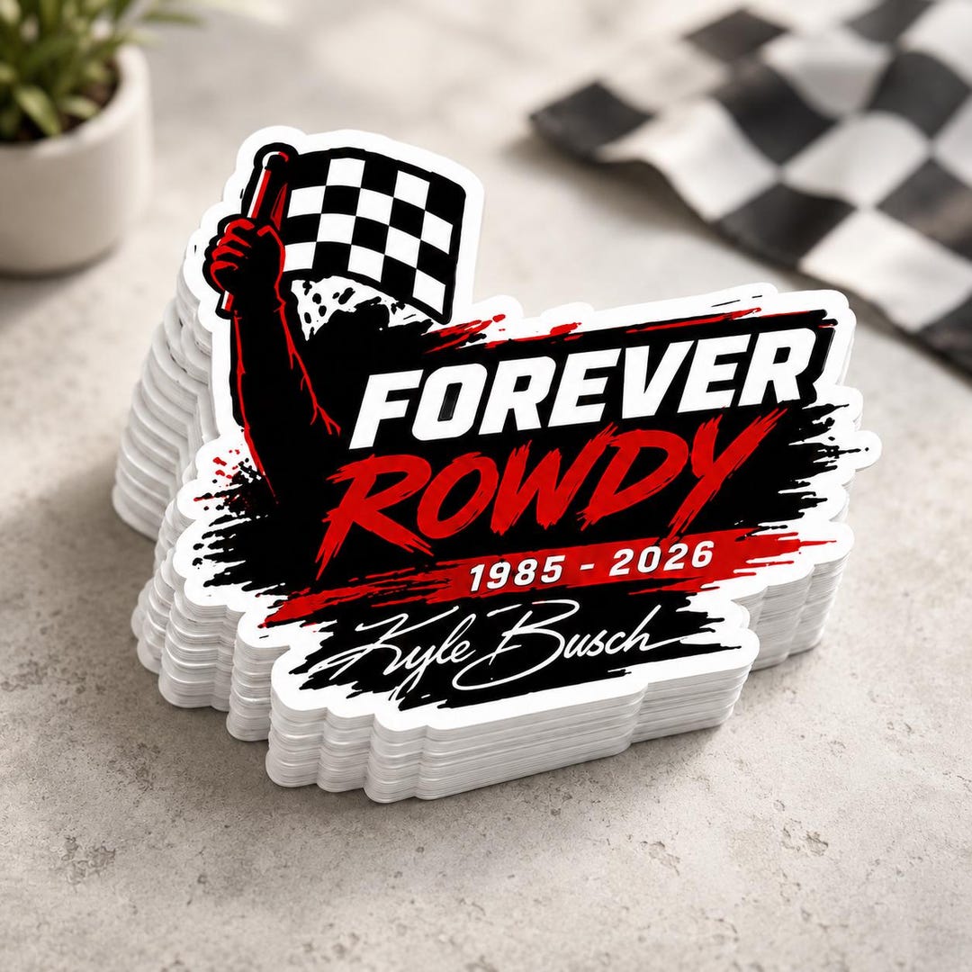 Rowdy Window Sticker Forever Rowdy Racing Sticker, Kyle Busch 1985-2026 Tribute Decal ...