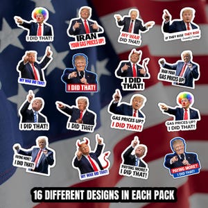 48 pcs IRAN your gas prices up sticker - 2" pack: I did that trump sticker Anti Trump, Trump gas station Decal Trump inflation sticker