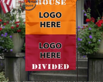 Personalized House Divided Garden Flag, Two Team Sports Flag,split soccer teams Flag, Custom All League Teams Flag, Game Day Decor Gift