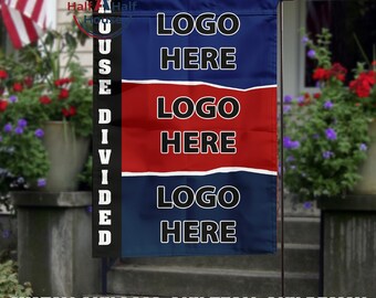 Personalized Split Teams Flag, Custom House Divided Flag For Dad, House Divided Soccer Flag, All League Teams, Custom Sports Rivalry Flag
