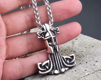 Collana con ancora vichinga da uomo, ciondolo norreno in acciaio inossidabile, regalo per lui