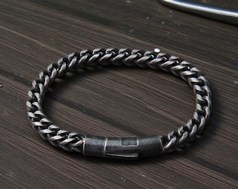 Pulsera vikinga de cadena Franco de acero inoxidable con acabado en bronce pesado