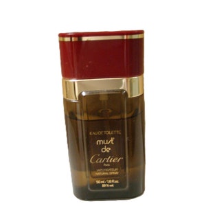 CARTIER Must de Cartier - 50 ml / 1.6 fl oz Eau de Toilette Natural Spray - 80% Full - France - VINTAGE