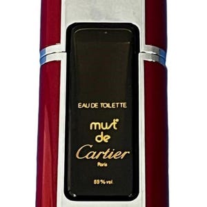 CARTIER Must de Cartier, EMPTY 30 ml / 1 fl oz  Holder For Splash BOTTLE - France - Vintage