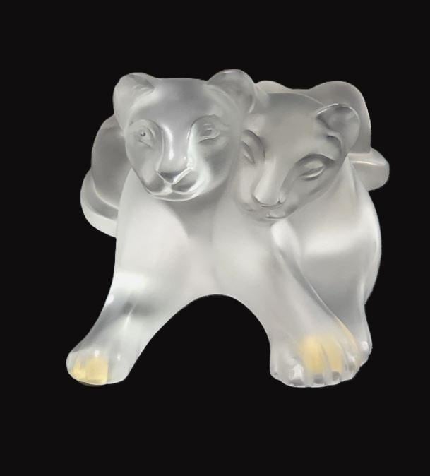 LALIQUE Lion Frosted Crystal Figurine | eBay