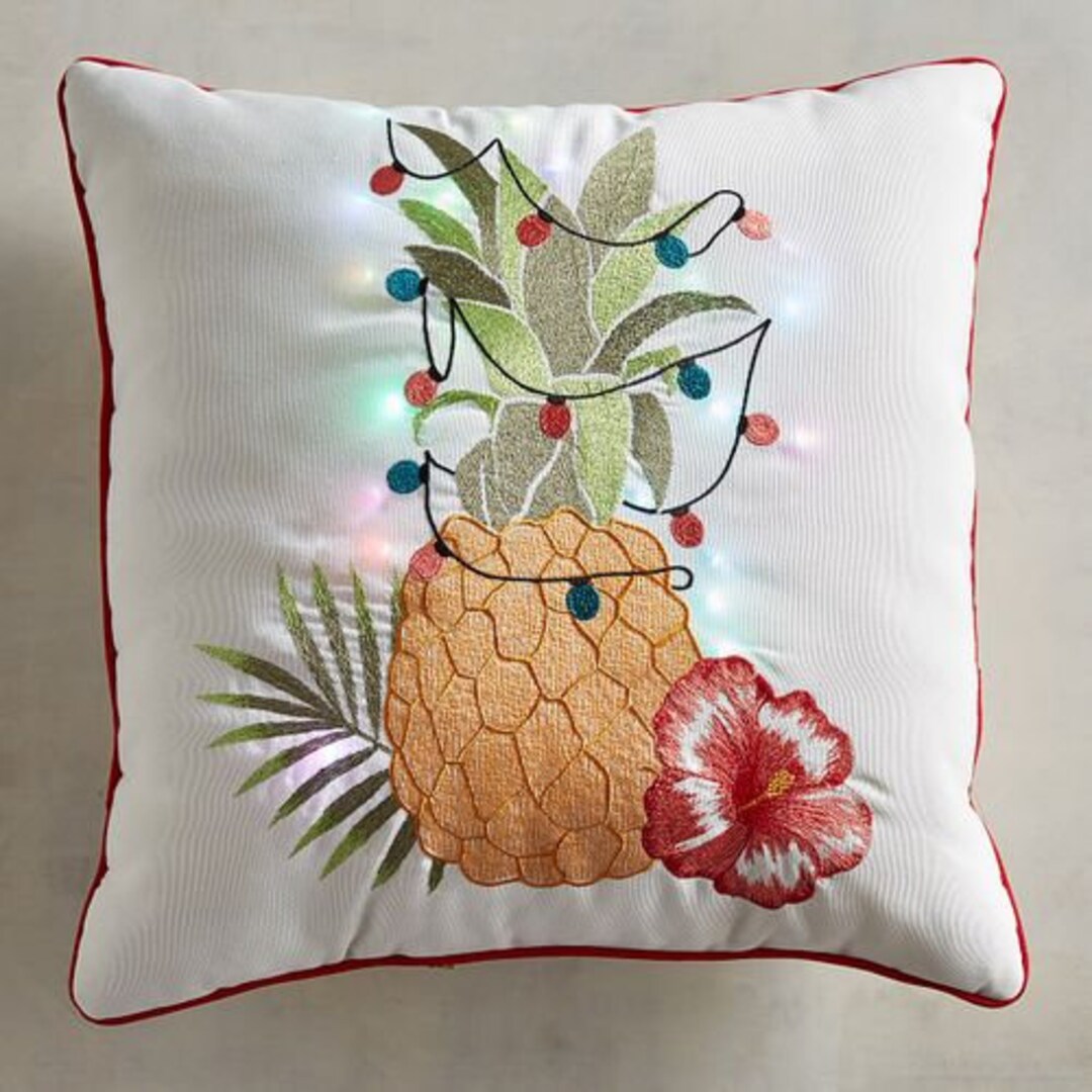 Pier 1 Imports EMBROIDERED PINEAPPLE Led Light-up PILLOW - Etsy