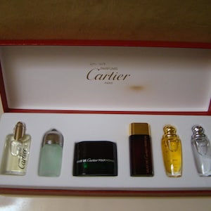 CARTIER Must, etc.- Eau De Toilette/Parfum - Set of 6 Miniature Collection - New Old Stock - Made in France - NIB Vintage - HTF Set