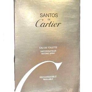 Cartier SANTOS DE CARTIER Eau De Toilette Recharge Refill Cologne For Men 50ML 1.6 Fl Oz - Sealed Package, Old Stock, Never Opened Rare