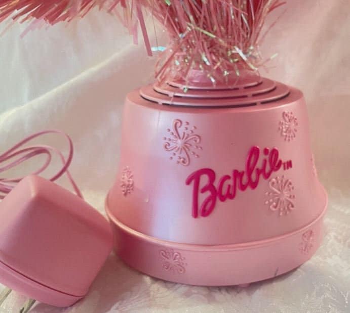 BARBIE TWINKLE Lights Fiber Optic Holiday Tree W/oraments and Tiara