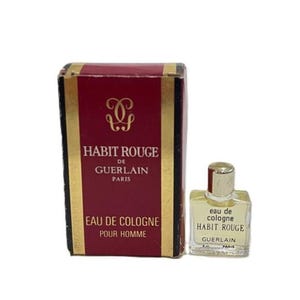 GUERLAIN, Habit Rouge EAU de Cologne Pour Homme 4 ML Splash Mini Travel Size - Full Bottle