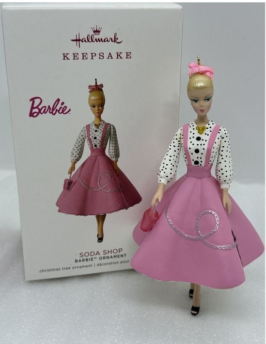 BARBIE Ormament Hallmark soda Shop Barbie Etsy