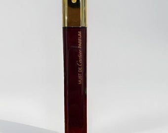 Must de Cartier Parfum Rare 25 ML, Made in France - VINTAGE -  Old Stock Used - Purse Size - 1/2 Full