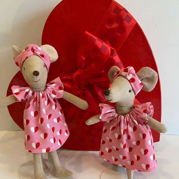 Maileg Valentine Dresses and Headbands* Price is for one* for Mom, Grandma, and Big Sister HANDMADE DOLL DRESSES