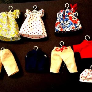 Patron PDF de vêtements de poupée : convient aux souris Maileg de 5 po., 7 tenues (modèle de couture imprimable)