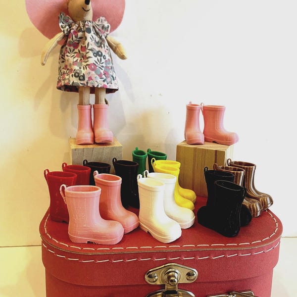 Mini Rain Boots for Maileg Mice: 3D Printed Doll Shoes