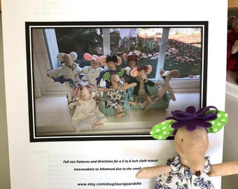 Mouse Sewing Pattern - 5" Fabric Doll (PDF Pattern)