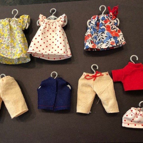 Set 1*PDF Pattern (out of 3 sets) for 5 inch Cloth MAILEG MICE or Dolls Clothing*7 Outfits*Also fit the Little Family of dolls