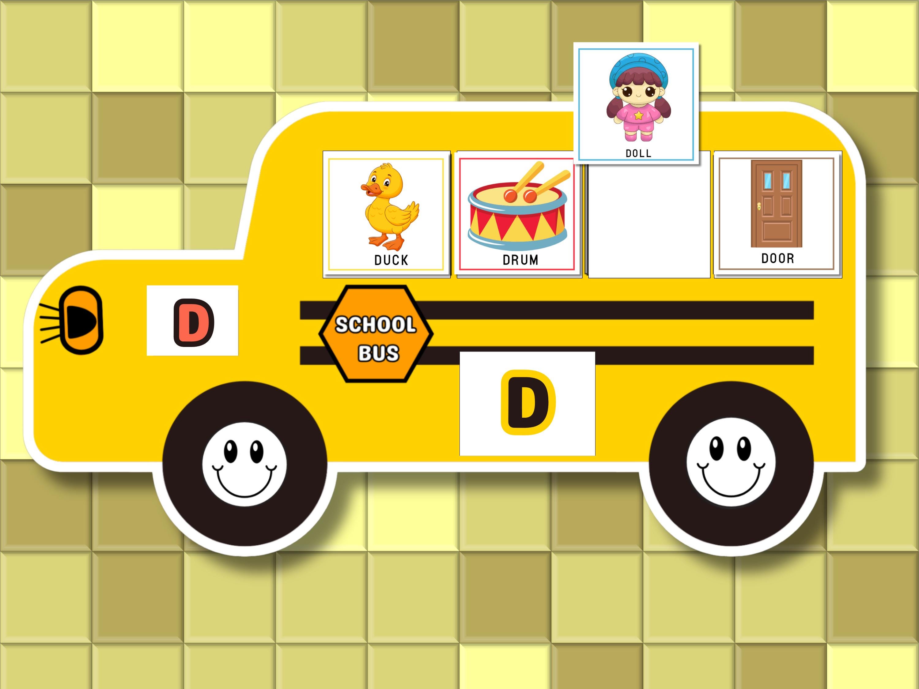 School Bus Alphabet Matching Game • Kids Uppercase Letter Activity (PDF ...