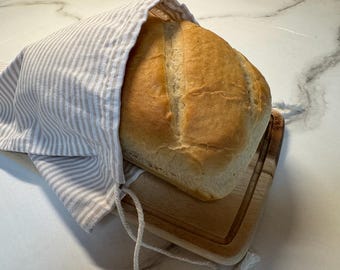 Bolsas de lino para pan - Ecológicas y reutilizables - Juego de 3 - Hechas a mano