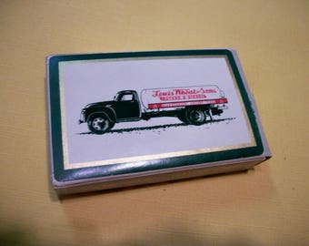 Vintage Redi-Slip playing cards Lewis Wheat and Sons Butane & Diesel green truck