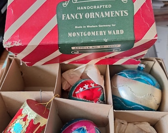 Box of vintage Christmas ornaments, West Germany, Mercury glass, etc. SALE PRICE