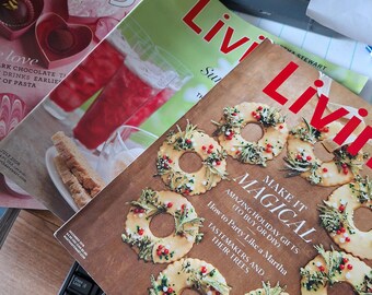 Martha Stewart Living magazines, July 2008, February 2005, December 2018.