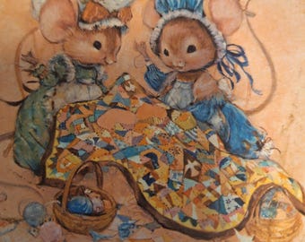 1977 Hallmark tin puzzle, Marjorie Bastin, mouse friendship