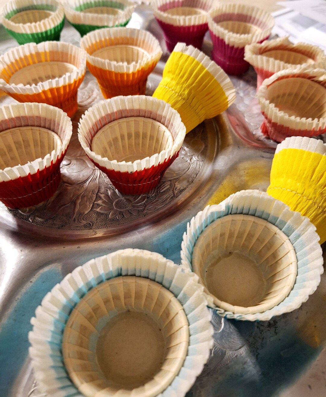 Vintage Crepe Paper Nut Cups, 14 Various Colors New Lower Price Etsy