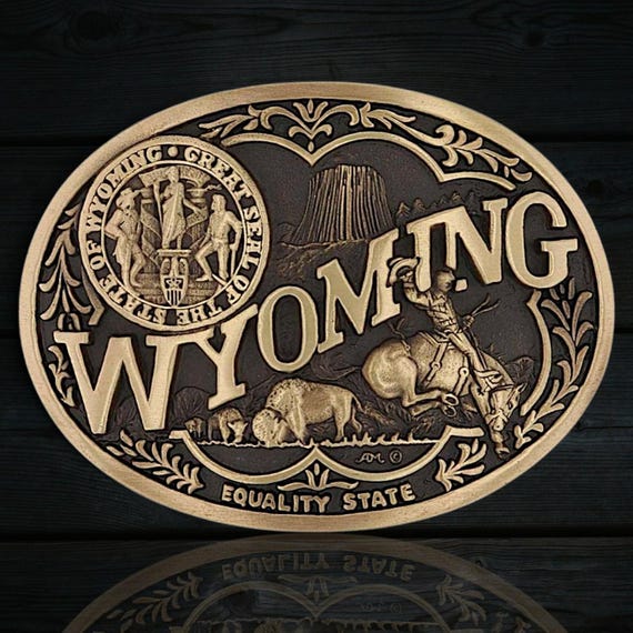 Montana Silversmiths Wyoming State Heritage Attitude Belt Buckle - New