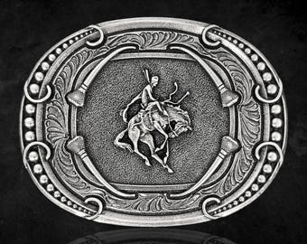 MONTANA SILVERSMITHS Bucking Horse Rodeo Horseshoe Nail Western Belt Buckle NEW!