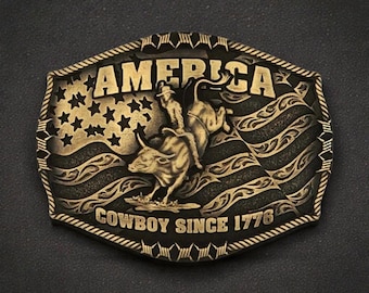 Montana Silversmiths Cowboy America Since 1776 Belt Buckle  display picture 3
