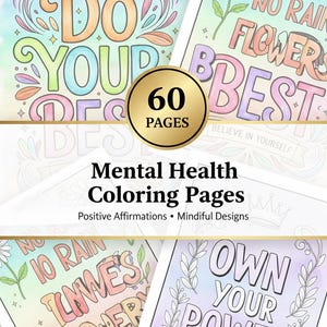 Mental Health Motivational Coloring Page, PLR and MRR (Digital Download)
