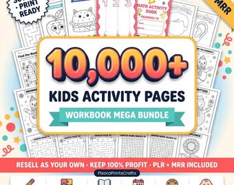 Kids Activity Book Mega Bundle | 10,000+ Pages, PLR MRR Resell Rights