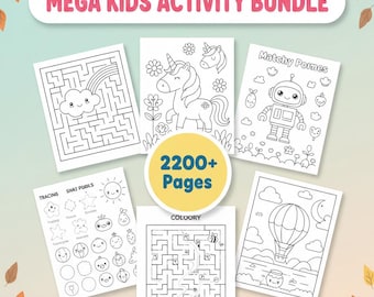Mega Kids Activity Book Bundle, 2200+  Pages (PLR, MRR bundle)
