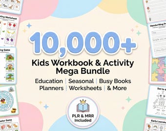 Kids Activity Workbook Bundle | 10,000+ Pages PLR & MRR (Digital Download)