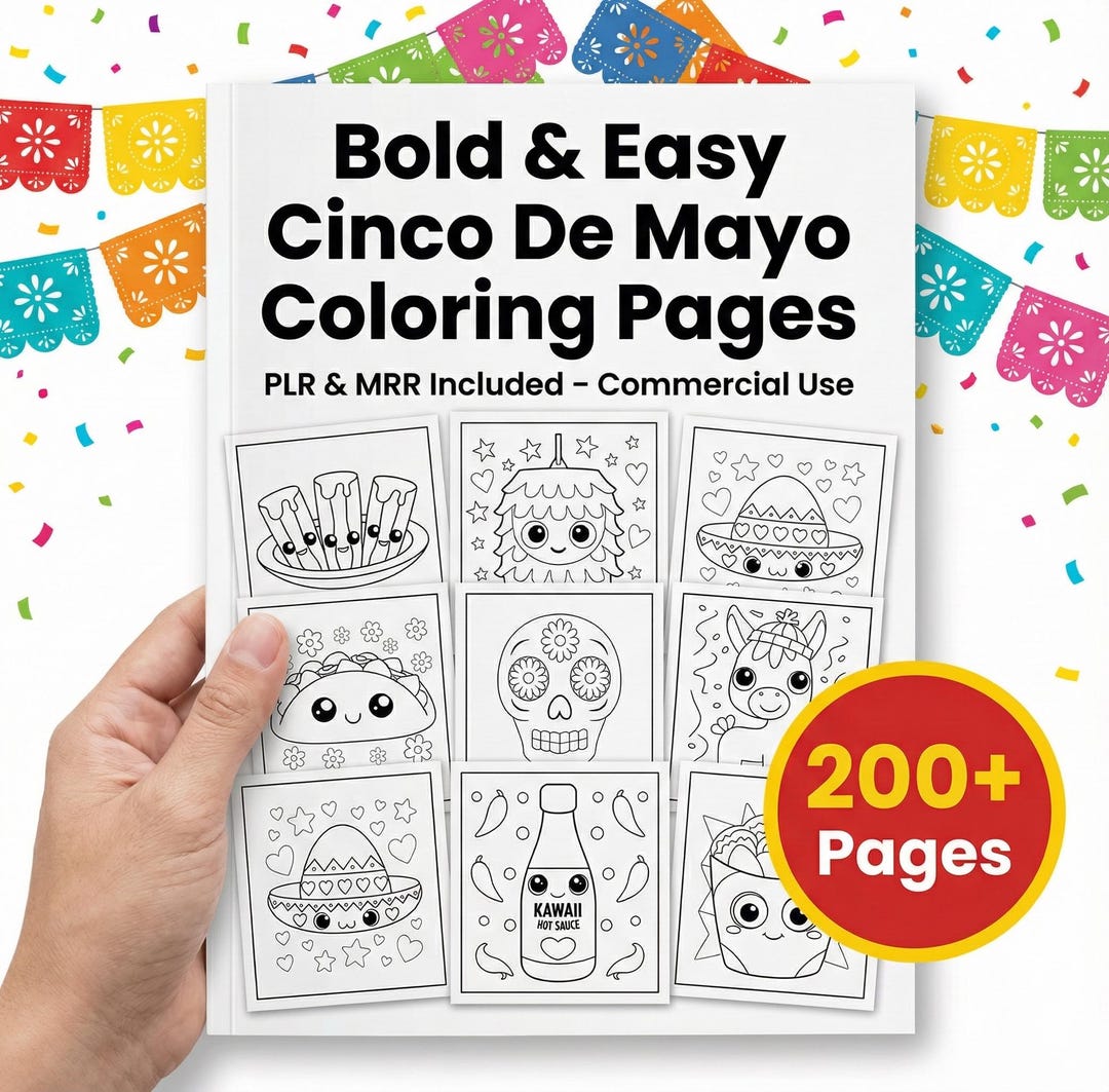 Cinco De Mayo Coloring Pages, 200 Mexican Coloring (digital Download ...
