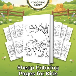 Sheep Coloring Pages for Kids, 200 Farm Animal Printables (Digital Download)