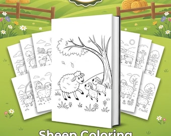 Sheep Coloring Pages for Kids, 200 Farm Animal Printables (Digital Download)