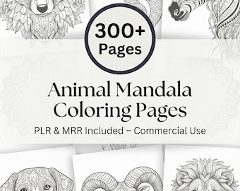 300+ Tier-Mandala Ausmalbilder, Erwachsene & Kinder (PDF, JPG, PNG)