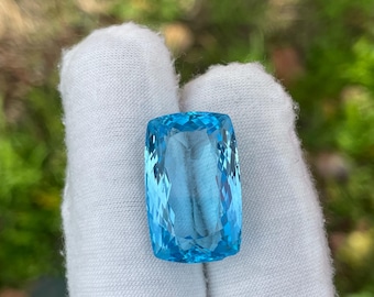 Swiss Blue Topaz – 33 Carat, 22×19 mm