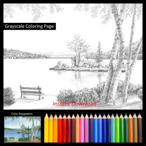 Lake Winnipesaukee Chief Chocorua Coloring Pages w/Instructions for both 5x7 and 8x10 sizes Digital Download & Printable for Adult and Kids