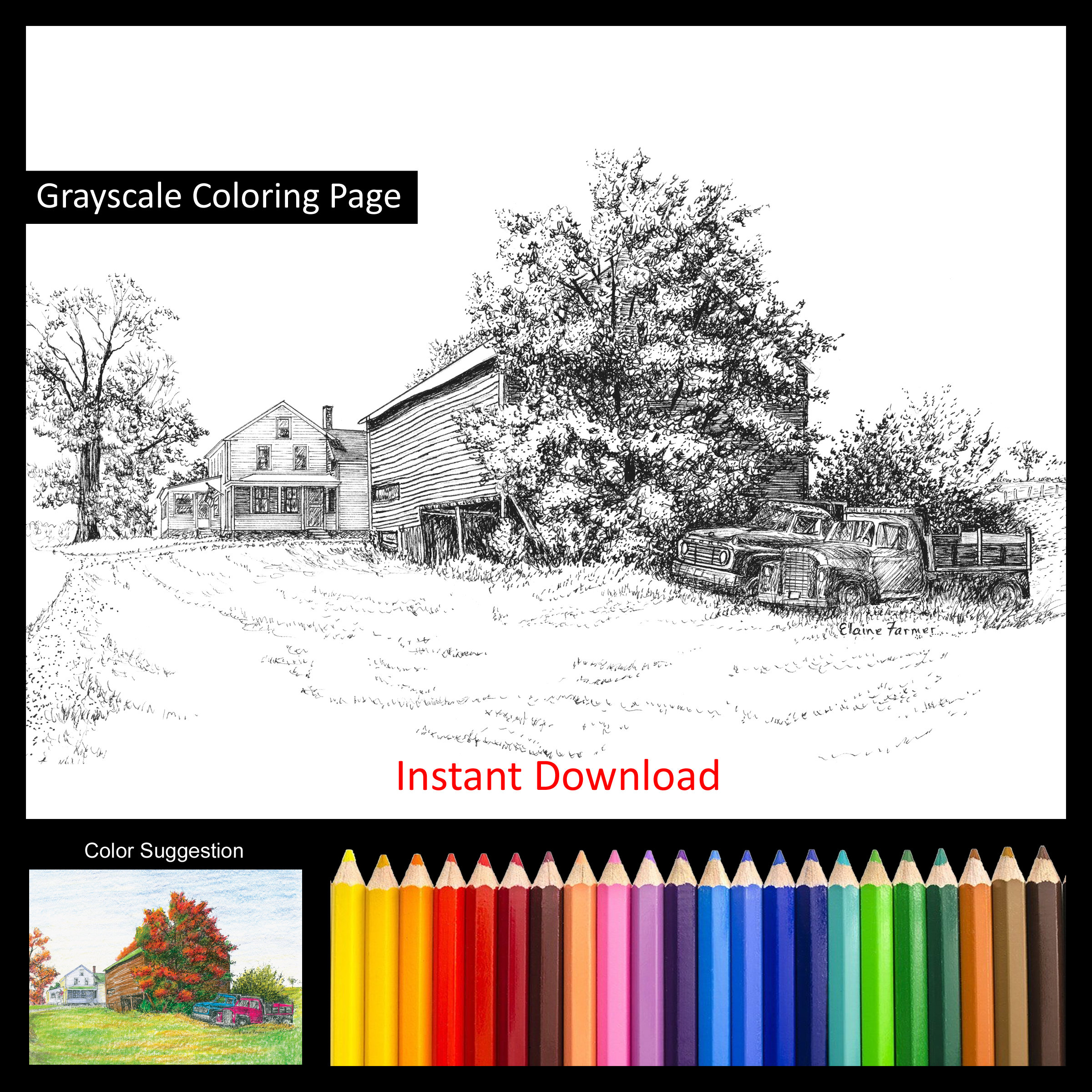 Farm barn coloring pages