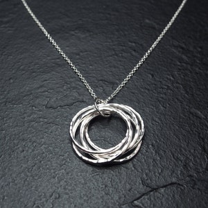 hammered sterling silver five decade necklace, 50th birthday gift, ildiko jewelry, minimalist jewelry