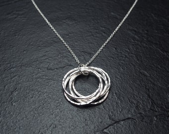 Five Circles for Five Decades Sterling Silver Necklace, Minimalist Jewelry, Ildiko Jewelry