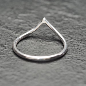 hammered sterling silver pointed v stacking ring, ildiko jewelry, minimalist jewelry image 4